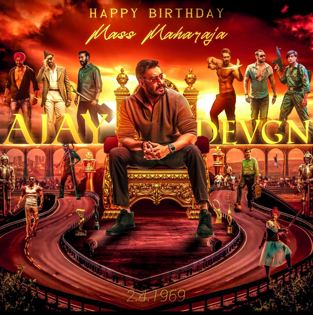 Ajay Devgn turns 56 in just a few hours. Here's the common display picture to celebrate <a href="/ajaydevgn/">Ajay Devgn</a>'s birthday! Use the hashtag in all your posts. 

#HappyBirthdayAjayDevgn