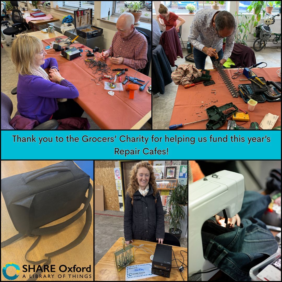SHARE Oxford (@shareoxford_lot) on Twitter photo We would like to thank <a href="/GrocersHall/">Grocers' Hall</a> for donating £5000, which is helping us fund this year's Repair Cafes! Thanks to your kindness, We are able to work towards our goal of #repairing even more this year. To book your slot at this months repair cafe visit buff.ly/wyyVUWs We would like to thank <a href="/GrocersHall/">Grocers' Hall</a> for donating £5000, which is helping us fund this year's Repair Cafes! Thanks to your kindness, We are able to work towards our goal of #repairing even more this year. To book your slot at this months repair cafe visit buff.ly/wyyVUWs