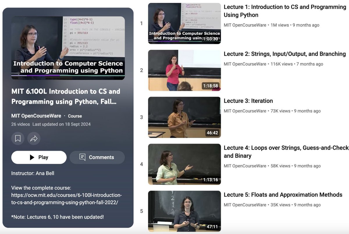 swapnakpanda's tweet image. "Introduction to Programming using Python"
A FREE Course from MIT.