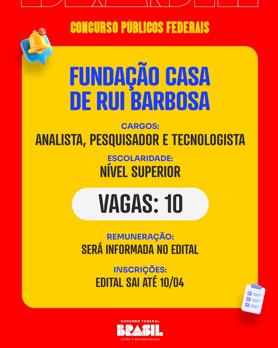 govbr's tweet image. E lembre-se: você encontra mais detalhes e informações confiáveis nos canais oficiais de cada instituição, ok?

Bons estudos e boa sorte! 📚🍀
