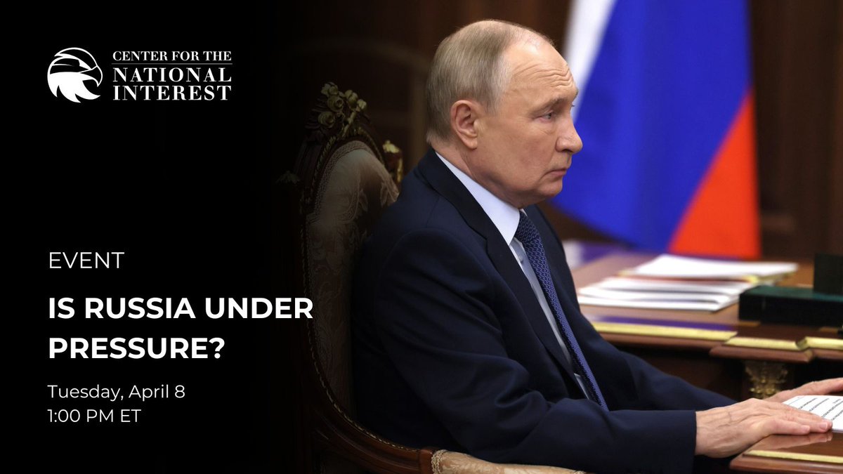CFTNI's tweet photo. How much military and economic pressure does Russia face? Is it enough to require significant concessions to Ukraine? Join us for an expert discussion feat. @CNA_org's @jeffaedmonds &amp; @DCRES_Harvard's @CraigKennedy77, mod. by @1796farewell.

Register now: https://t.co/9OohkQYV5N https://t.co/r84QzGDckc