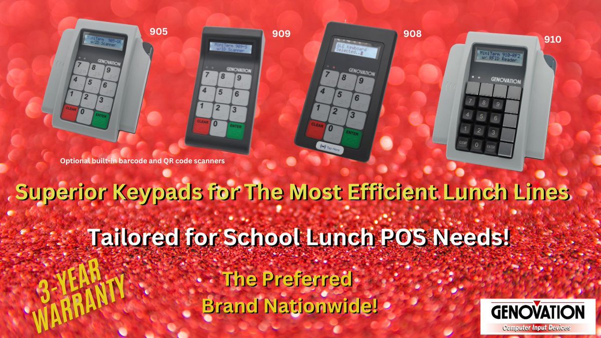 GenovationInc's tweet image. The Brand You Know and Trust for Student ID POS PIN Pads--Genovation.  Genovation.com #Genovation #K12 #StudentID #pinpads #keypads #numberpads #Schoollunch #schoolnutrition #POS #ANC #CSNA #SNA #Point-of-sale