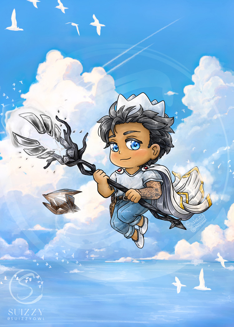 SuizzyOwl's tweet image. Soaring through the clouds βοΈβ¨
Was a blast bringing this chibi version of @rsnBlur to life with a light and airy vibe!
#RuneScape #RuneScapeArt #Artist #Chibi #RS3