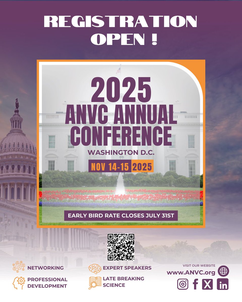 ANVC__'s tweet image. Registration is OPEN for our  2025 @ANVC__ Annual Conference! Check out our conference site here: 
anvc.org/i4a/pages/inde…
#becausestrokepatientsdeservenothingless #stroke #ANVC25 #strokecare #annualconference