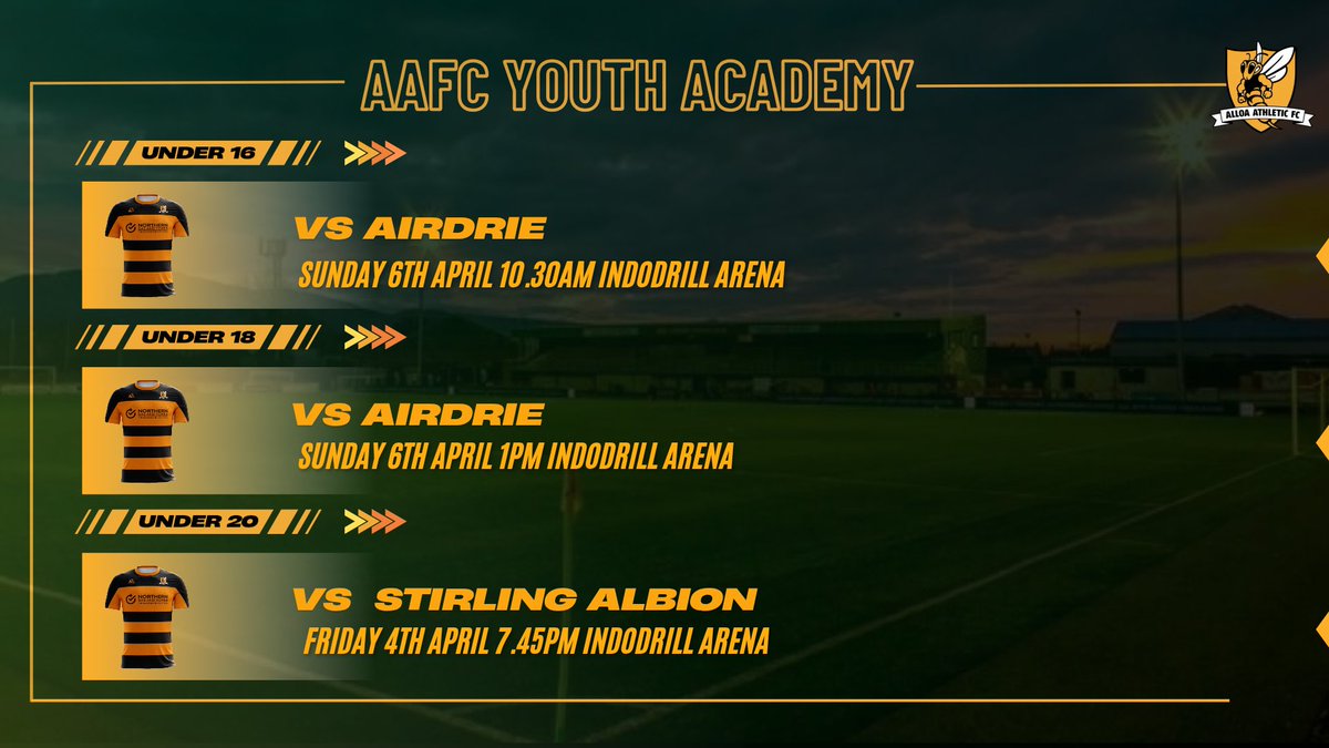 Our Academy fixtures this weekend.