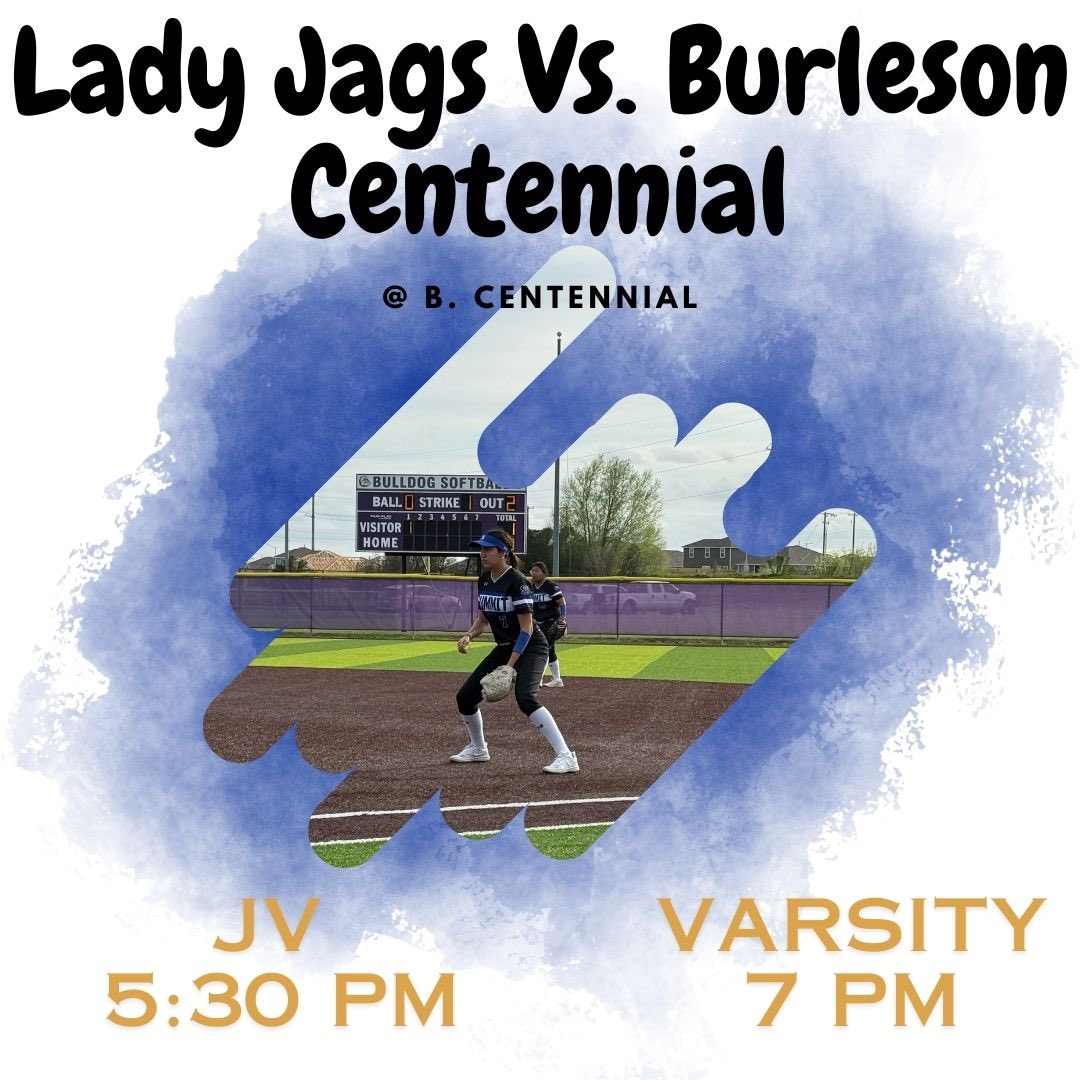 GAME TIME CHANGE!
Don’t forget JV will play first at 5:30 pm with Varsity to follow at 7 pm due to Burleson Centennial having senior night! See you @ B. Centennial tonight!! 🐆💙🥎
