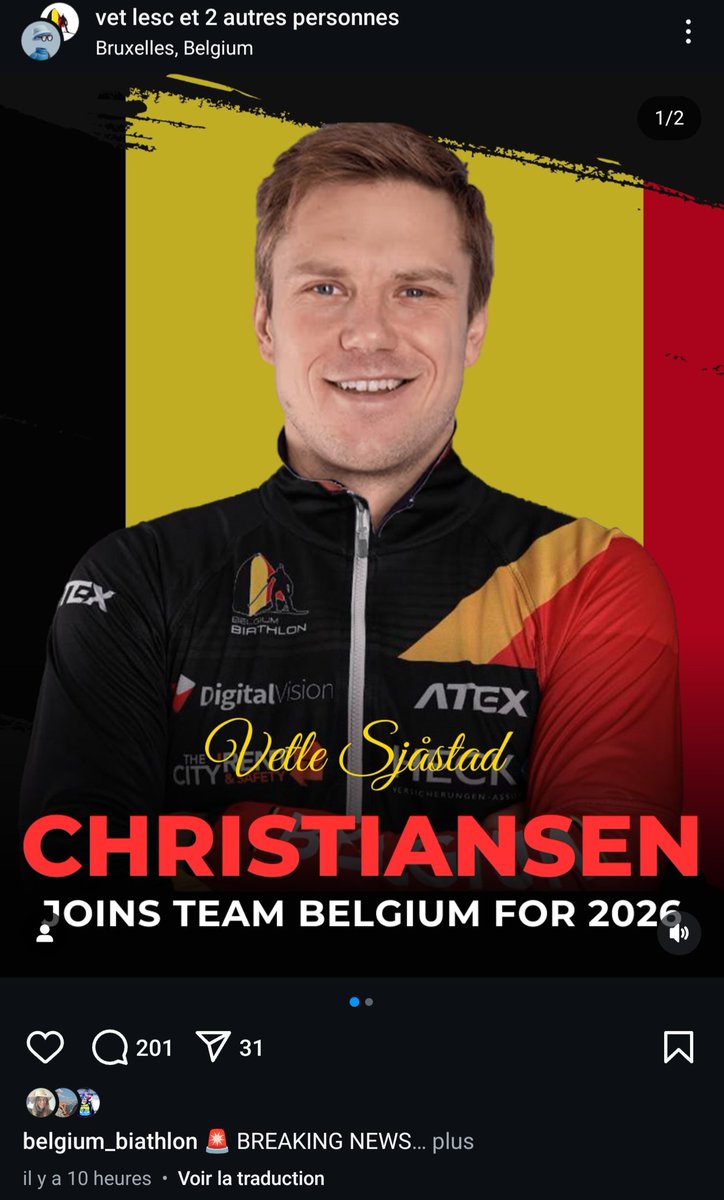 La Fédé Belge l'a officiellement annoncé sur Instagram ! Vetle Sjaastad Christiansen fera parti de l'équipe belge de #biathlon 25/26 !