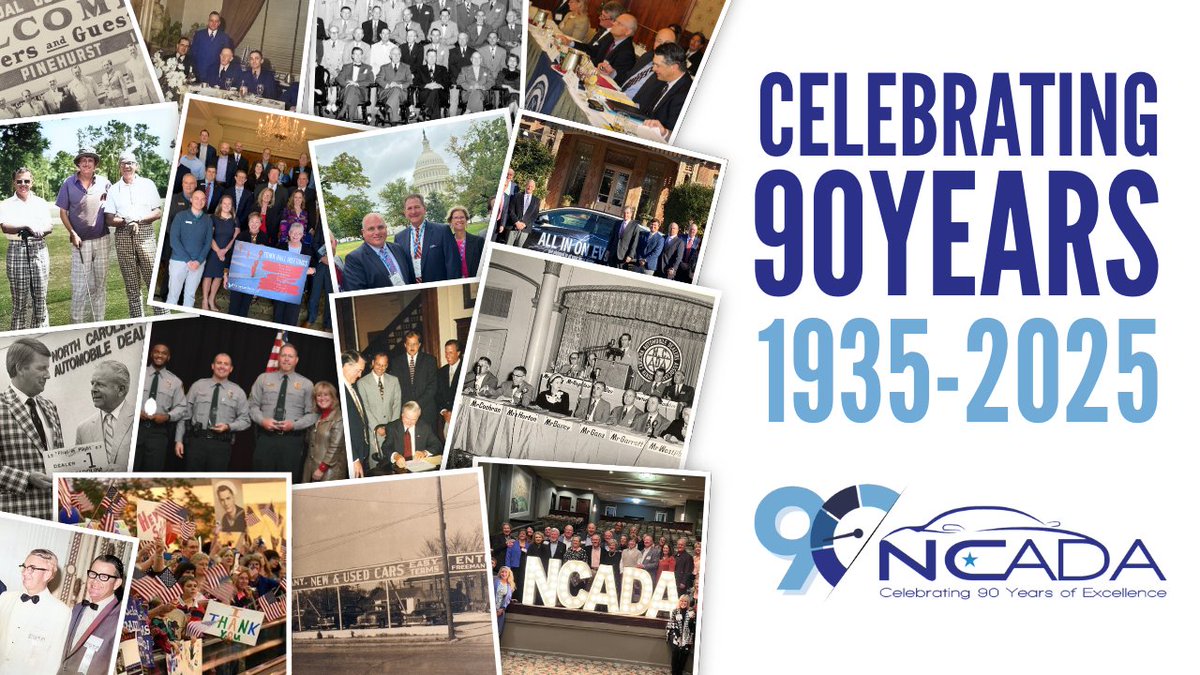 Today marks NCADA’s 90th Anniversary! Since 1935, we’ve been driving the automotive industry forward, standing strong with North Carolina’s franchised dealers through every challenge and triumph. Thank you for 90 years of excellence. #ncga #ncpol