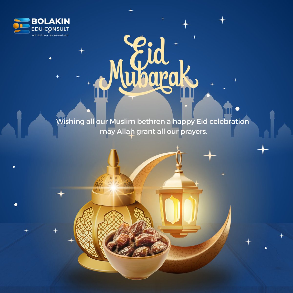BolakinEdu's tweet photo. 🌙✨ Eid Mubarak from Bolakin Edu-Consult! ✨🌙

Wishing all our esteemed clients, partners, and Muslim brethren a joyous and blessed Eid! 

Enjoy the celebrations with love and gratitude. Eid Mubarak! 💙🌍🎉

#EidMubarak #HappyEid #EidCelebration #BlessedEid #IslamicFestivals n https://t.co/rUlKgHqxCr