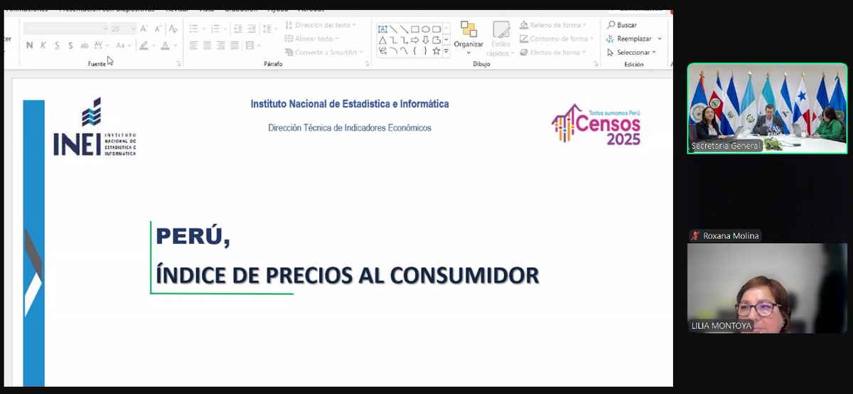 sg_sica's tweet photo. La SG-SICA, en su rol de Secretaría Técnica Administrativa de la Comisión Centroamericana de Estadística del SICA #CENTROESTAD, junto con la @secmca realizamos webinario regional en torno a fórmulas de cálculo del Índice de Precios al Consumidor y sus variantes, impartido por expertos de la Unidad de Estadísticas Económicas de la @cepal_onu.
Los técnicos de los Bancos Centrales del #CMCA y de las Oficinas Nacionales de Estadísticas (ONE) de la #CENTROESTAD que calculan el Índice de Precios al Consumidor (IPC), profundizaron sobre las implicaciones que tiene la selección de las diferentes fórmulas de cálculo del IPC en la reducción de sesgos en la estimación de la inflación.
En la actividad se conocieron las experiencias del Banco Central de la República Dominicana y del Instituto Nacional de Estadística e Informática de Perú.@INEI_oficial; donde también se contó con la participación del INEC de Ecuador (@Ecuadorencifras) y del Banco Central de Paraguay (@BCP_PY).