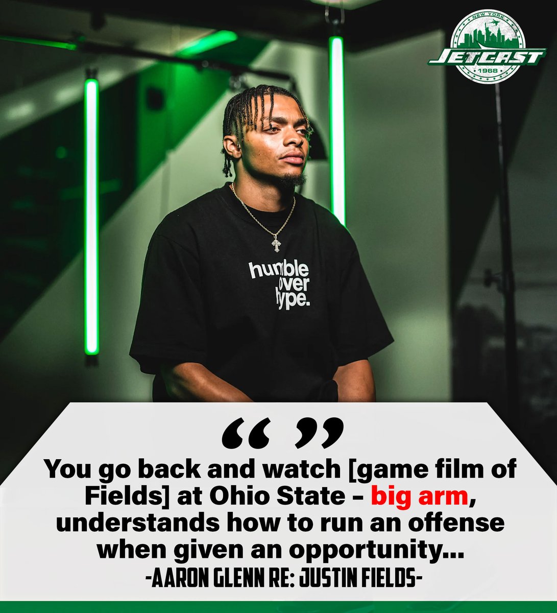 JetCastPod's tweet image. Aaron Glenn thinks that all Fields needs is an opportunity...

#jets #aaronglenn #justinfields #nfl