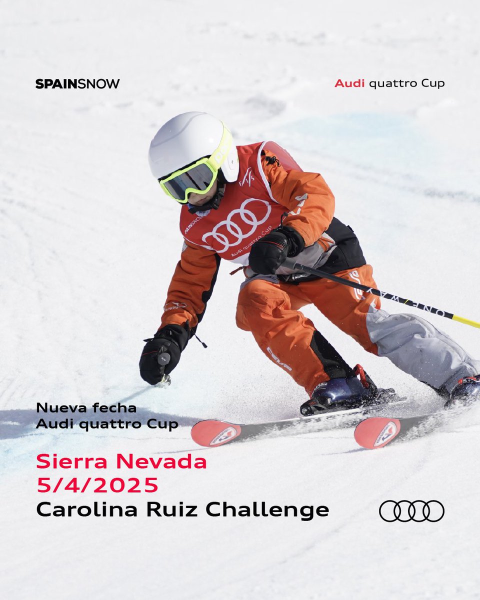 AudiquattroCup's tweet photo. 📅 ¡Reserva la fecha!

El 5 de abril nos vemos en @websierranevada para cerrar esta #AudiquattroCup por todo lo alto.

#ThisIsAudi #SpainSnow @audispain https://t.co/NklzCnnB0f