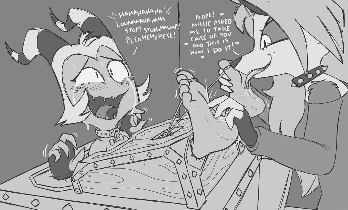 There's no April fools joke. Only a sketch of Moxxie getting tickle-doomed by Loona. As requested from a few people on my patreon discord. ^^