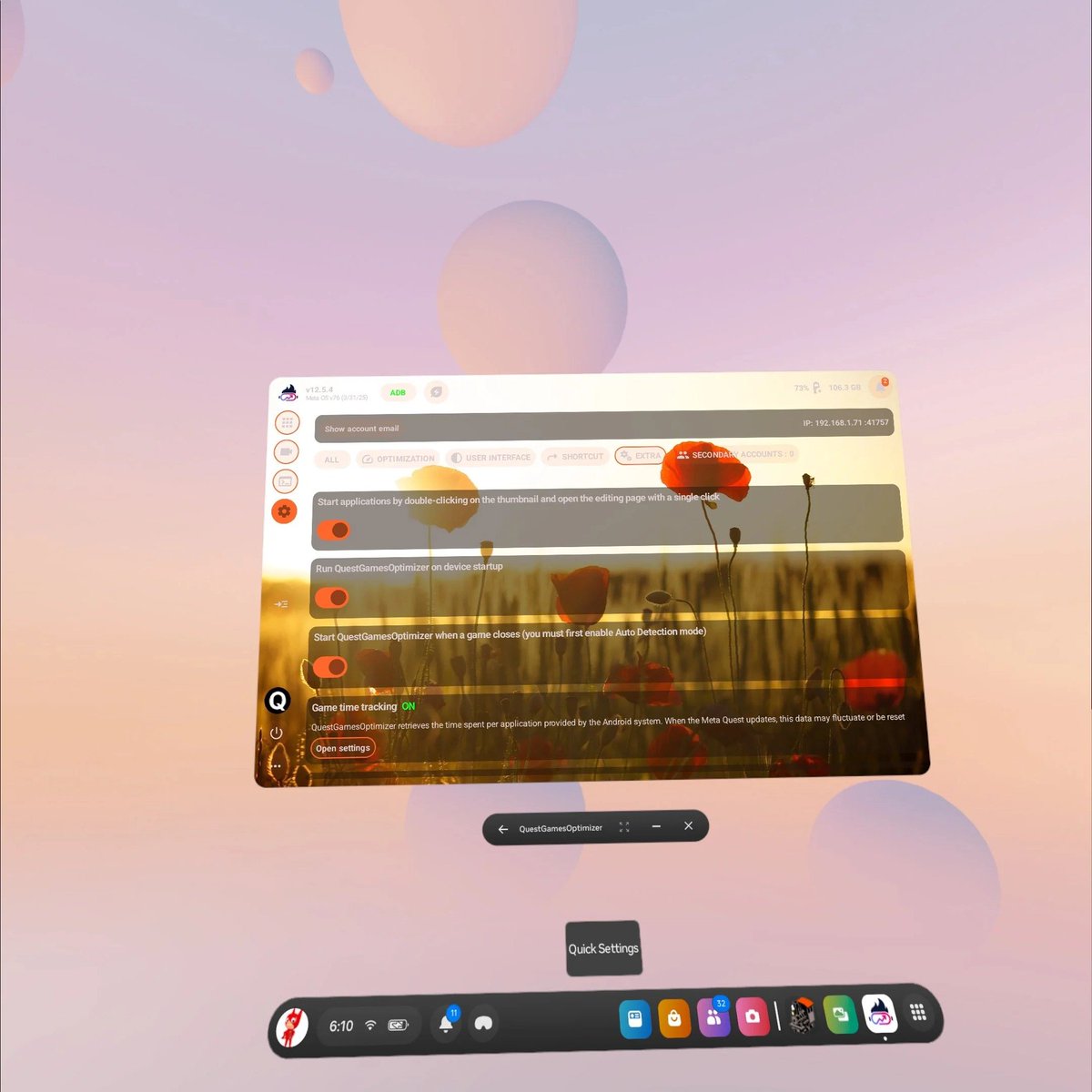 Anagan79's tweet image. What if Quest Games Optimizer introduced support for background images? 😀