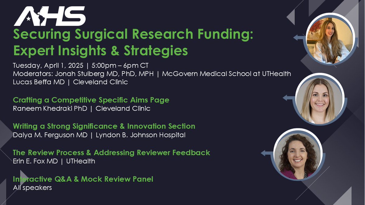 American Hernia Society (@americanhernia) on Twitter photo AHS Webinar Opportunity 🚨🚨
Join us tonight for the Securing Surgical Research Funding: Expert Insights & Strategies Webinar!
<a href="/flavio_malcher/">Flavio Malcher</a> <a href="/VedraAugenstein/">Vedra Augenstein</a> <a href="/daes_jorge/">JORGE DAES</a>
Register: tinyurl.com/4m6cn9e6 AHS Webinar Opportunity 🚨🚨
Join us tonight for the Securing Surgical Research Funding: Expert Insights & Strategies Webinar!
<a href="/flavio_malcher/">Flavio Malcher</a> <a href="/VedraAugenstein/">Vedra Augenstein</a> <a href="/daes_jorge/">JORGE DAES</a>
Register: tinyurl.com/4m6cn9e6