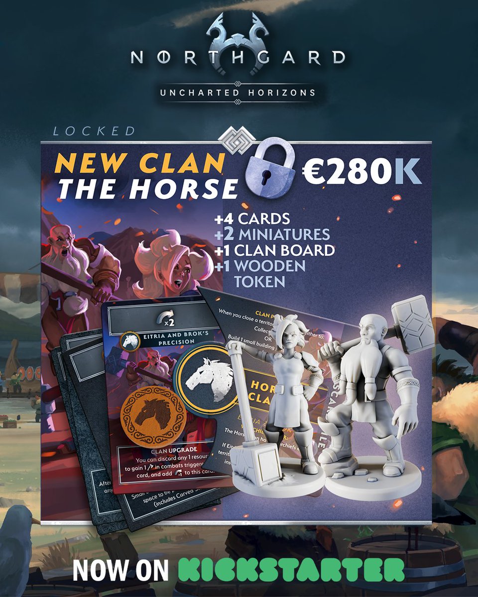🔥 Only 48H left before the end of Northgard: Uncharted Horizons Kickstarter campaign 🔥

There is still one stretch goal to unlock before the 3rd of April: the brand new Horse Clan. 🐴

Pledge on Kickstarter: kck.st/45ot0rA