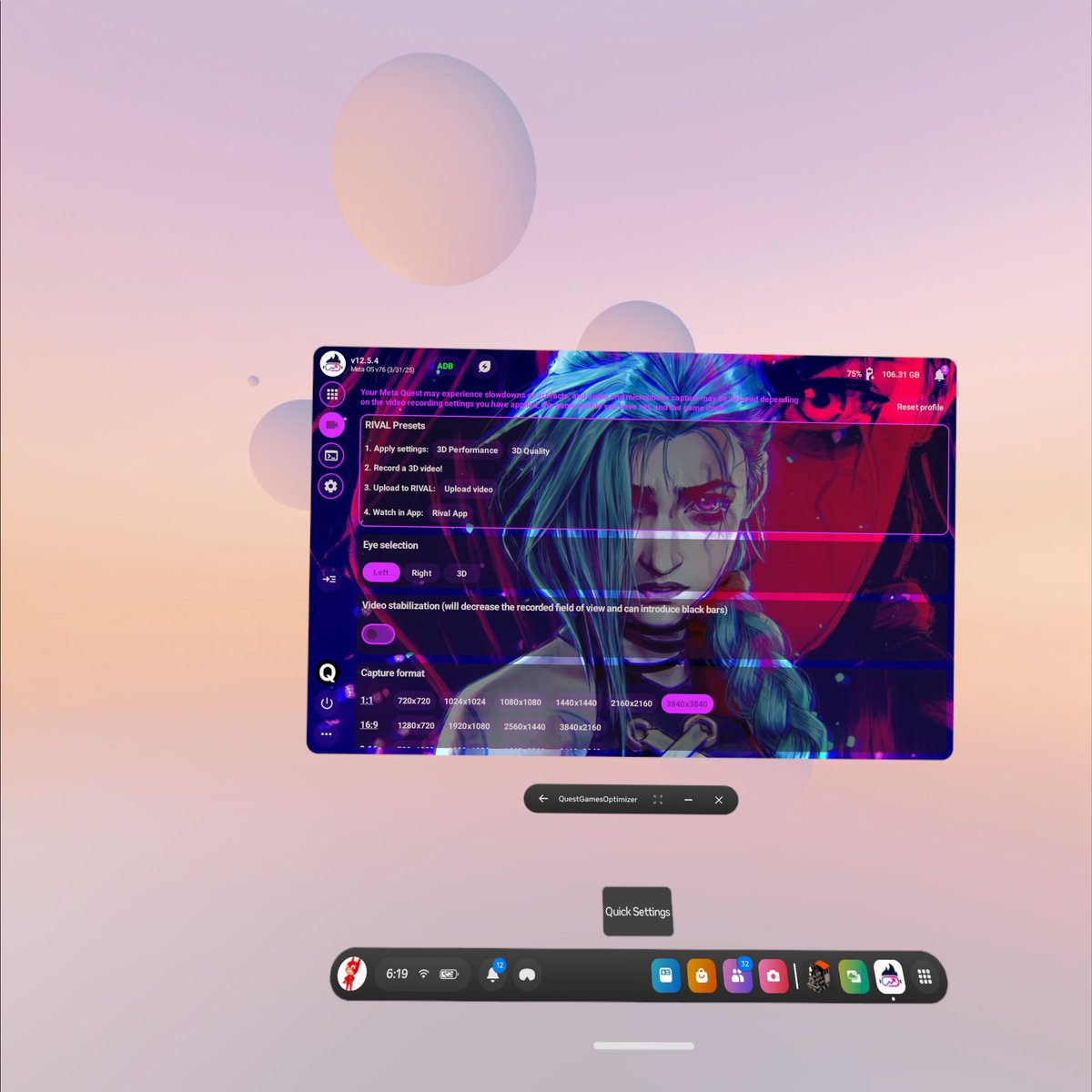 Anagan79's tweet image. What if Quest Games Optimizer introduced support for background images? 😀