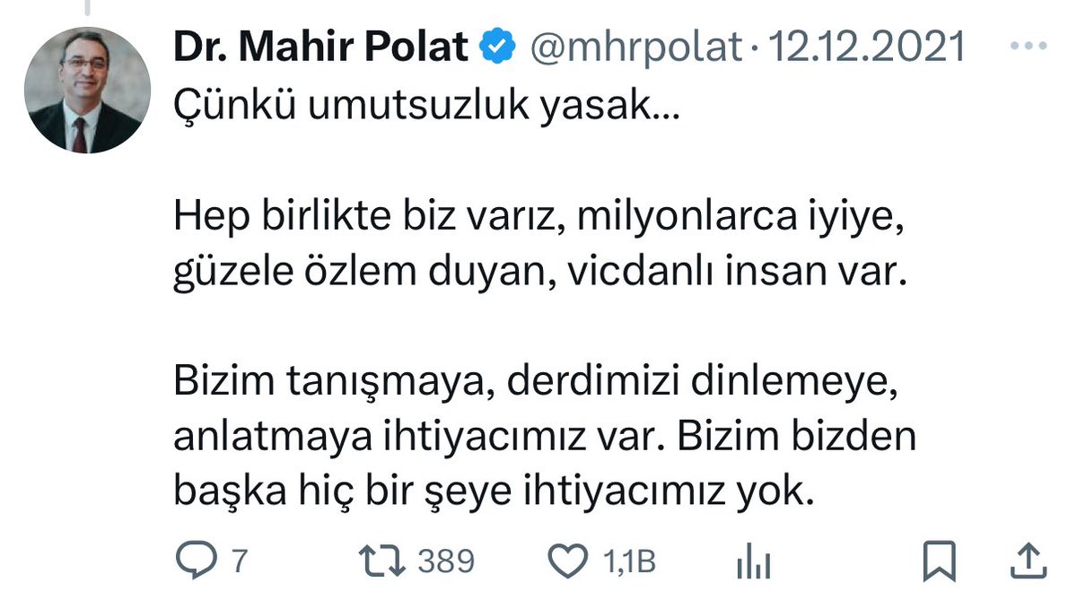 Çünkü umutsuzluk yasak #MahirPolatıSerbestBırakın