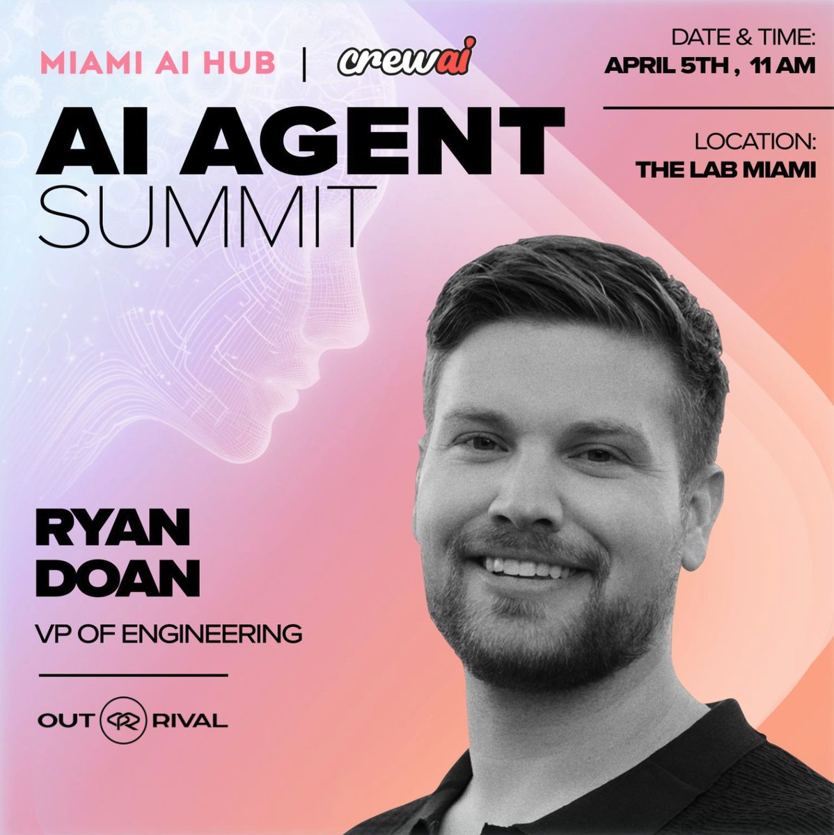 Ruben Harris (@rubenharris) on Twitter photo Our VP of Engineering, <a href="/ryandoan_/">ryandoan</a> will be speaking at the AI Agent Summit at <a href="/miamiaihub/">Miami AI Hub</a> this weekend w/ <a href="/burhansebin/">Burhan Sebin</a> on April 5 @ 11AM - If you are a higher ed leader that wants to understand the technical side of how <a href="/outrivalAI/">OutRival</a> is creating digital workers to augment the Our VP of Engineering, <a href="/ryandoan_/">ryandoan</a> will be speaking at the AI Agent Summit at <a href="/miamiaihub/">Miami AI Hub</a> this weekend w/ <a href="/burhansebin/">Burhan Sebin</a> on April 5 @ 11AM - If you are a higher ed leader that wants to understand the technical side of how <a href="/outrivalAI/">OutRival</a> is creating digital workers to augment the