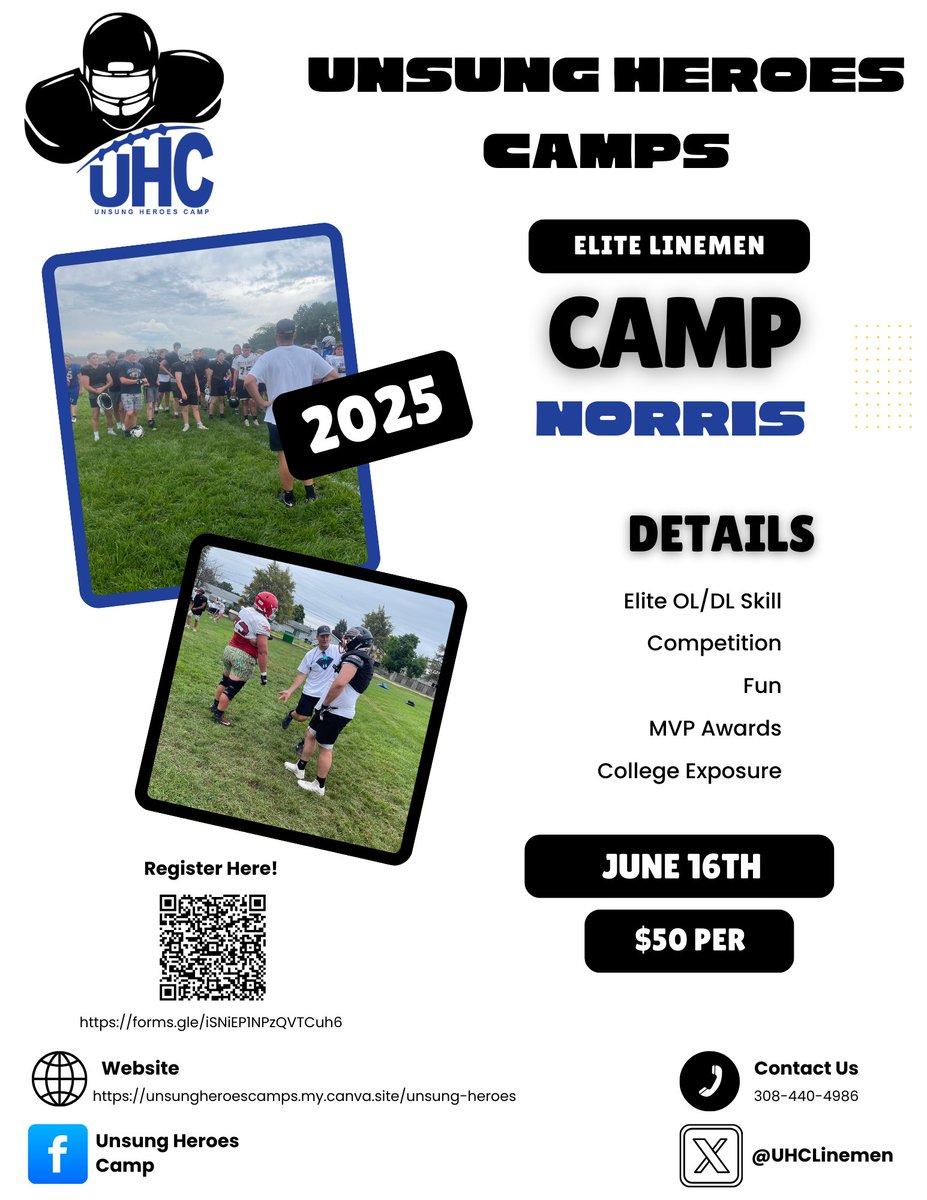 Norris wants in on the party! Norris area, get signed up for a competitive individual linemen camp June 16th! #TrenchesWin