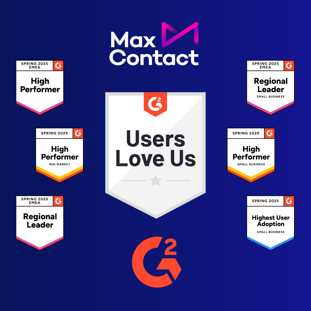 Our G2 Badges have arrived! ✨ We're thrilled to announce that we've earned 24 badges based on user reviews on G2!

Want to learn more about MaxContact? Find out more here: eu1.hubs.ly/H0hVV070

#G2 #CustomerExcellence #UserReviews #SaaS