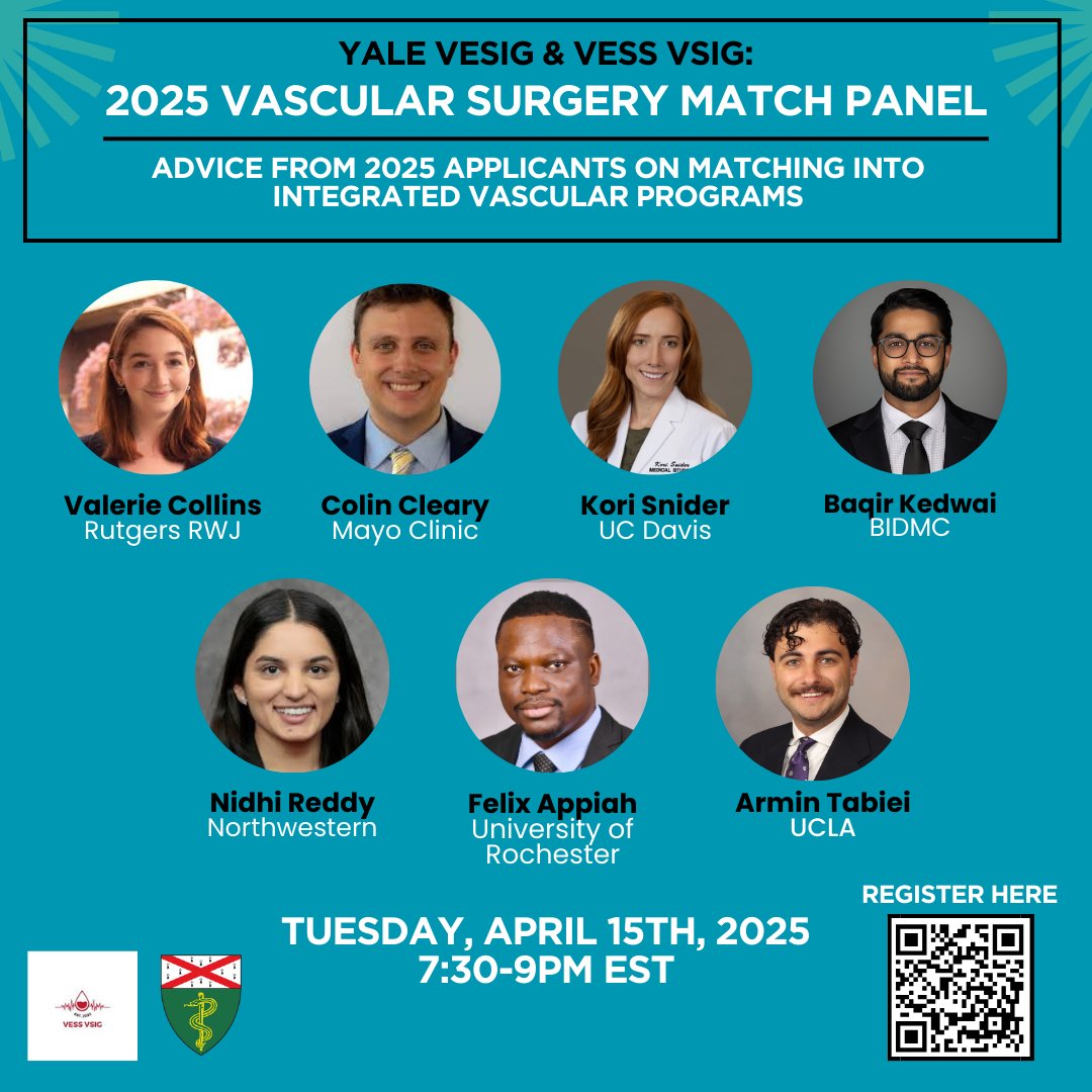 VESS VSIG (@vessvsig) on Twitter photo <a href="/VESurgery/">VESurgery</a> VSIG and Yale VESIG are incredibly excited to announce the Vascular Surgery Match Panel. The event will be held on April 15th at 7:30pm EST. Please use the QR code to register or DM us for a link. <a href="/VascularSVS/">Vascular SVS</a> <a href="/FutureVascSurgn/">FutureVascSurgeons</a> <a href="/VESurgery/">VESurgery</a> VSIG and Yale VESIG are incredibly excited to announce the Vascular Surgery Match Panel. The event will be held on April 15th at 7:30pm EST. Please use the QR code to register or DM us for a link. <a href="/VascularSVS/">Vascular SVS</a> <a href="/FutureVascSurgn/">FutureVascSurgeons</a>