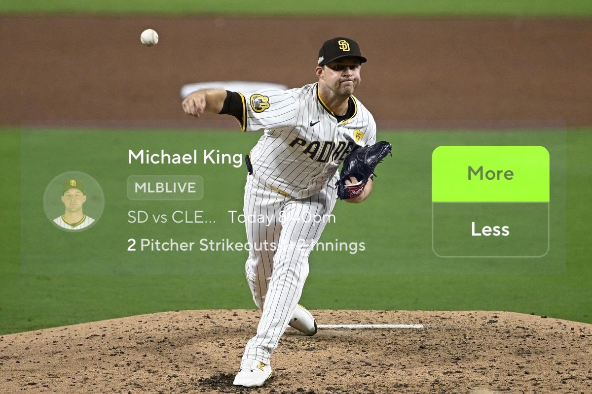 ShowtimeOzzi's tweet photo. MLB POTDโค๏ธโ๐ฅ Michael King over 2 S/o through 2 innings ๐
#MLBPrizePicks #MLBProps #DailyFantasy #MLBDFS #PlayerProps #PrizePicksMLB #MLBParlays #PropBets #BettingTips #MLBPicks #FantasyBaseball #DFSBaseball #MLBOverUnder #MLBBetting #WinningPicks #SportsBetting #Potd https://t.co/ZYUY8boGDn