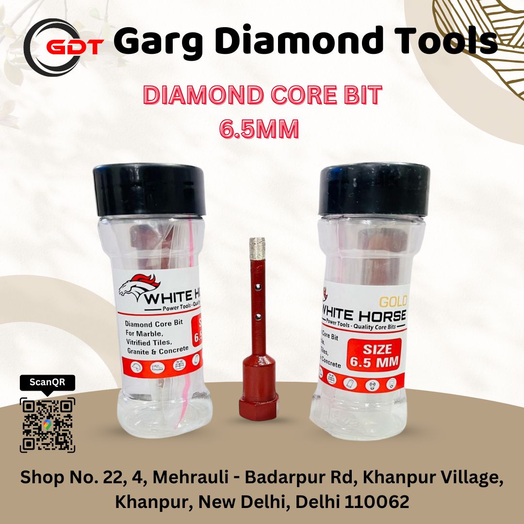 GDT19768's tweet image. &quot;Precision meets durability! 🛠️✨ Get your hands on the best 6.5MM Diamond Core Bit from Garg Diamond Tools – perfect for marble, vitrified tiles, granite, and concrete.

#GargDiamondTools #DiamondCoreBit #PowerTools #ConstructionTools