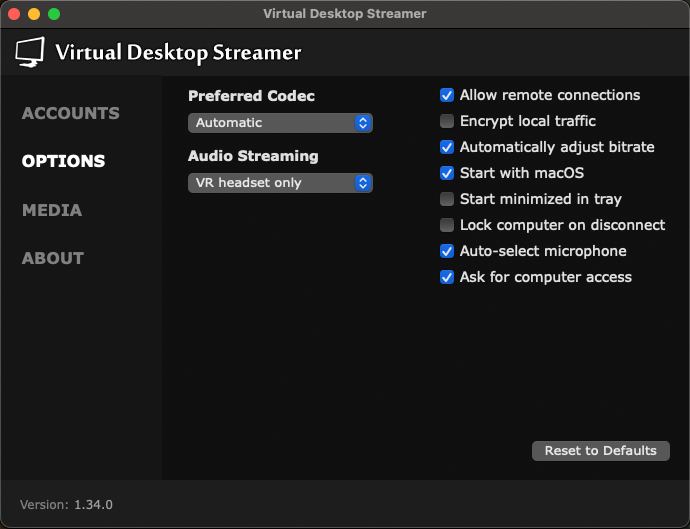 Big update today! Version 1.34 features a brand new macOS Streamer that was re-written from scratch. It now has the lowest latency and best frame rate compared to all the other streaming solutions out there (better than Mac Virtual Display on Vision Pro for example). And no it's