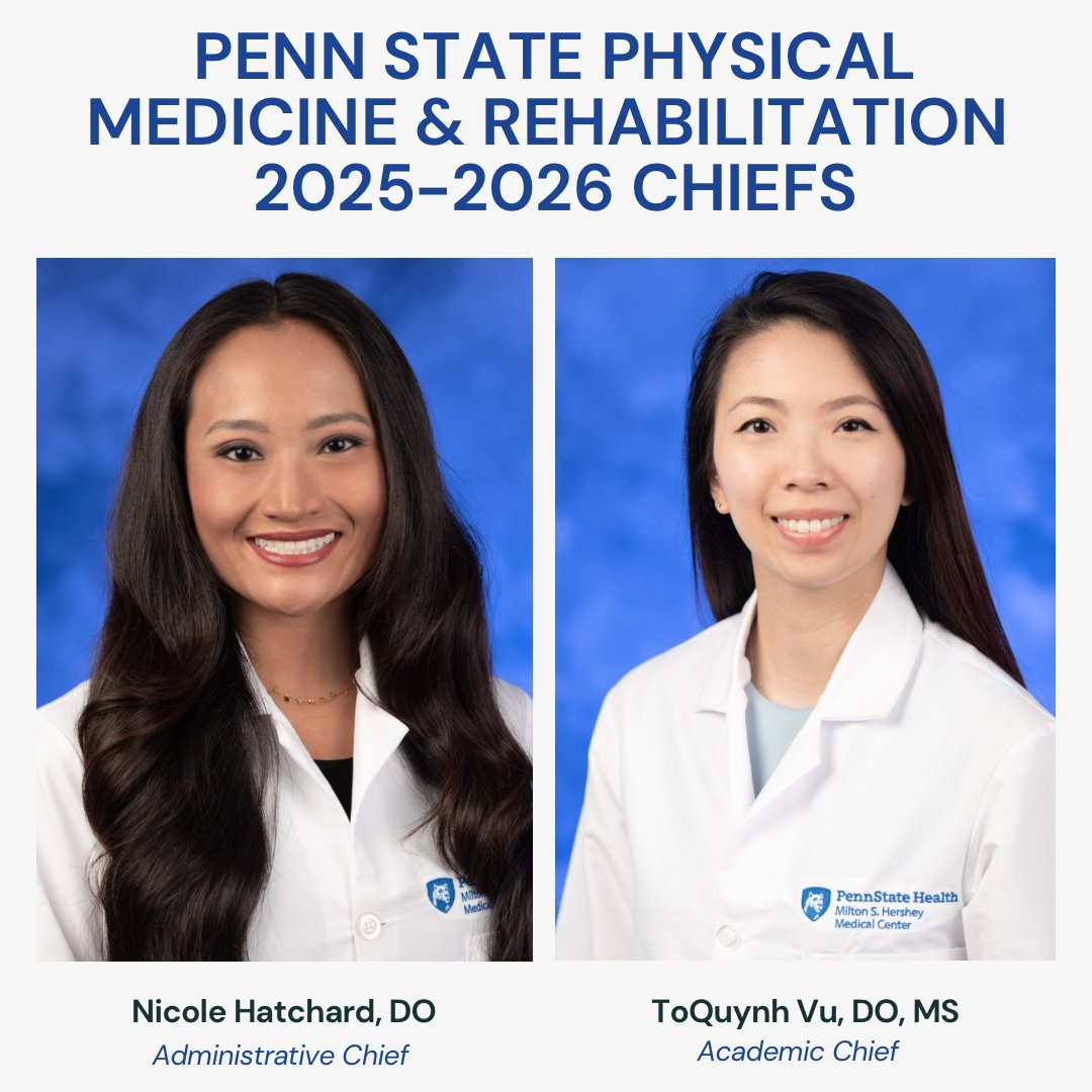 Ecstatic to serve as one of the Penn State PM&amp;R Chief Residents for this upcoming academic year alongside my good friend and coresident. We are… chiefs!