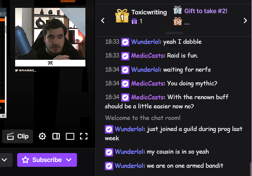 wunder in grabbz's press conference chat talking about world of warcraft i cba