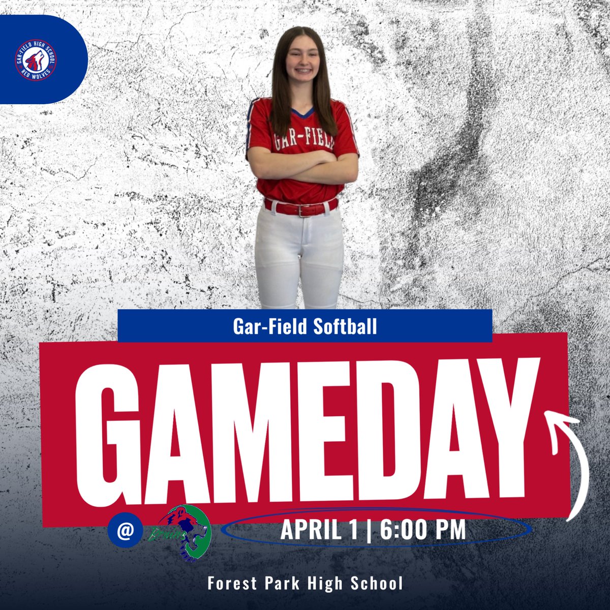 First of THREE games this week! Away at Forest Park tonight! 🥎 tickets on HomeTown Ticketing app and live on Gamechanger 🎟️ <a href="/G_FHSAthletics/">Gar-Field Athletics</a> 
<a href="/ForestParkBruin/">Forest Park High School Activities & Athletics</a> 
🕕 6:00pm
📍 at Forest Park High School