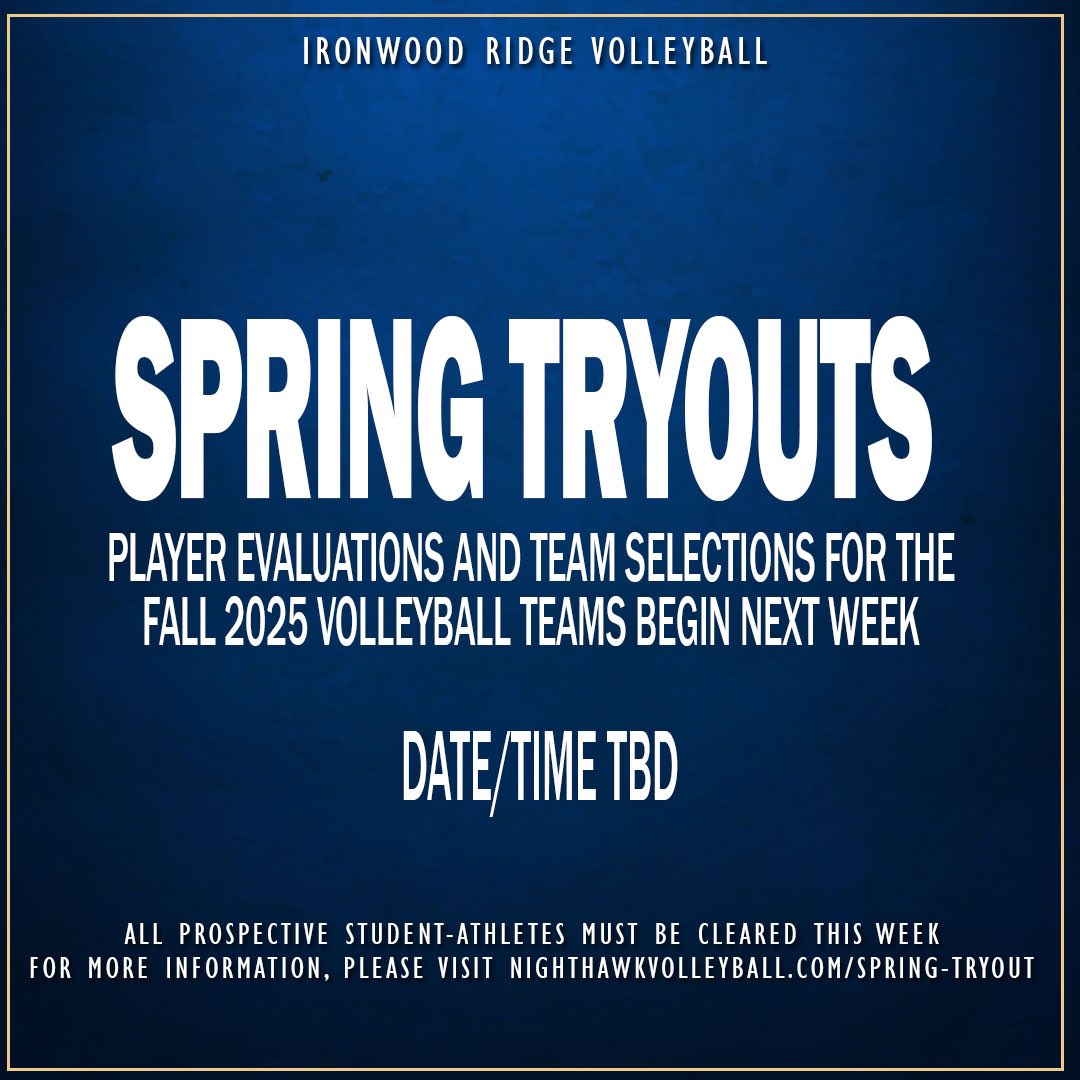 SPRING TRYOUTS NEXT WEEK:  The AIA has announced that all Fall Sports may host their team tryouts in the Spring, allowing teams to forgo Off-Season workouts in order to practice all summer together to prepare for earlier competition and tournaments.