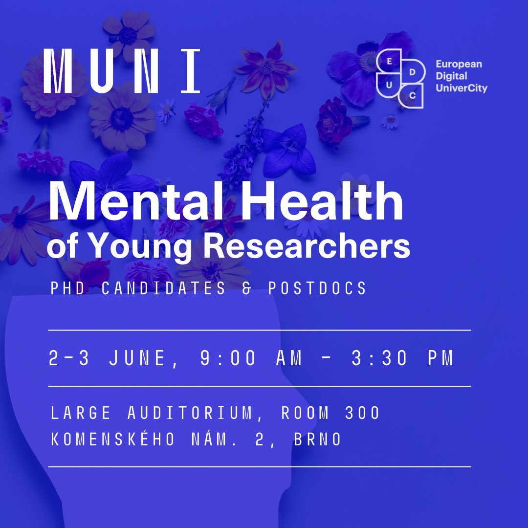 MUNIPhD's tweet photo. Feeling overwhelmed by academic life? You’re not alone. 🫂 Take a step back and recharge with us at Masaryk University in Brno, Czech Republic!

Join a transformative 5-day retreat for young researchers across Europe: “Recharge, Refocus, and Rediscover Balance” ✨ https://t.co/snw7dy0T4W