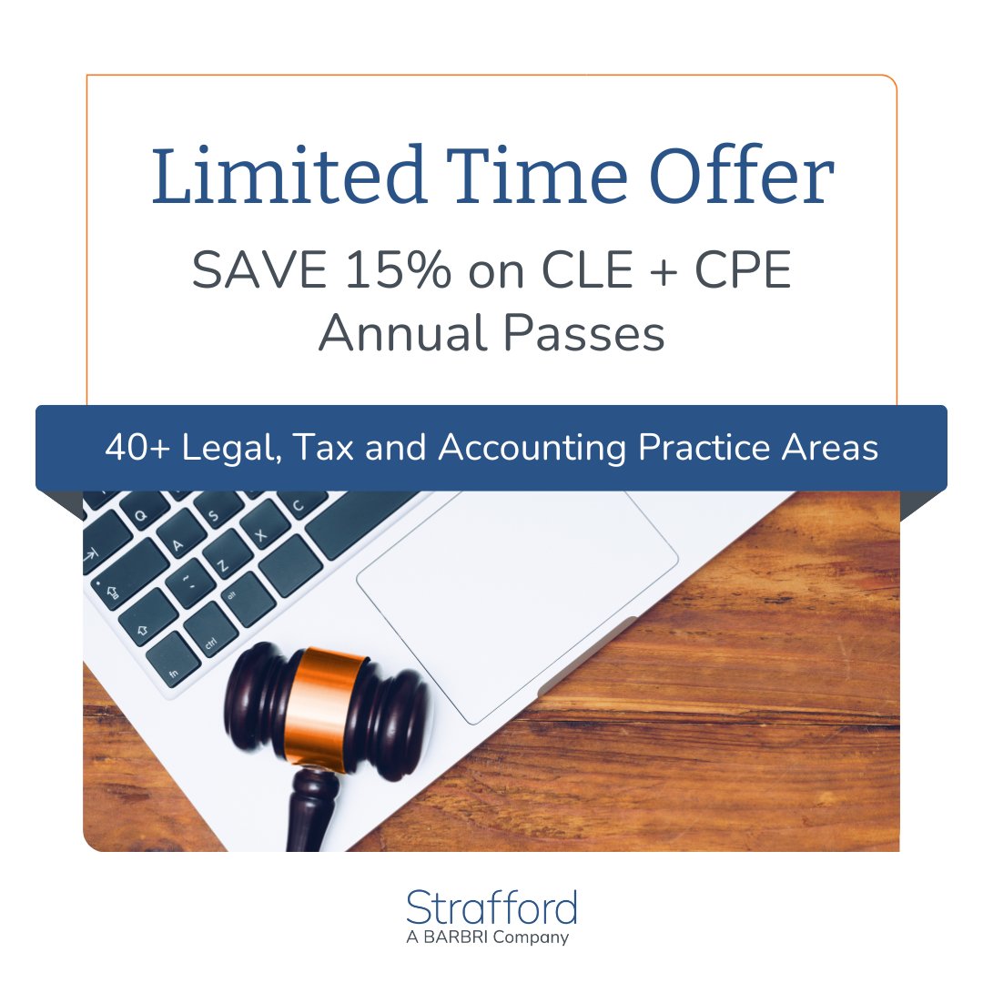Reliable, expert-led content you can trust. Our CLE + CPE Annual Pass is your key to staying at the top of your field. Save 15% now: pulse.ly/iglhbsmp7d