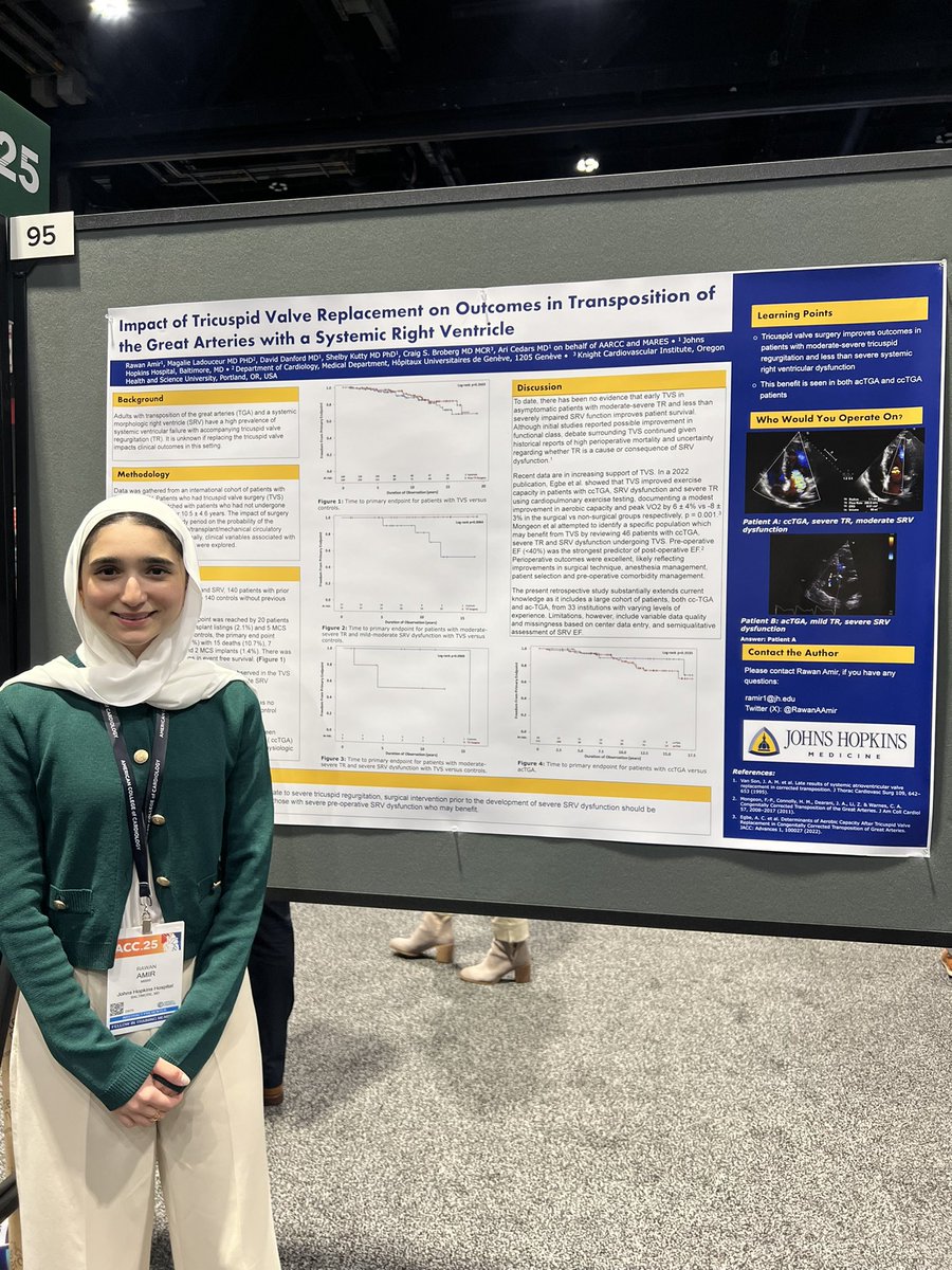 RawanAAmir's tweet image. It was such a joy to present our work on systemic right ventricles & contribute to the Complex Clinical Cases sessions!🫀
Big thank you to everyone who stopped by, asked thoughtful Qs & reminded me why we do this ✨
Let’s advance #ACHD care together ❤️
#CardioTwitter #ACC25