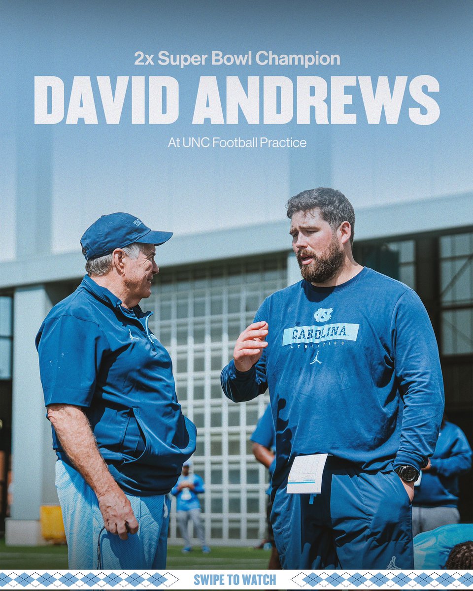 UNCFootball's tweet photo. A huge thank you to 2x Super Bowl Champion David Andrews for visiting us in Chapel Hill! #GoHeels https://t.co/bWVTlPS9YH