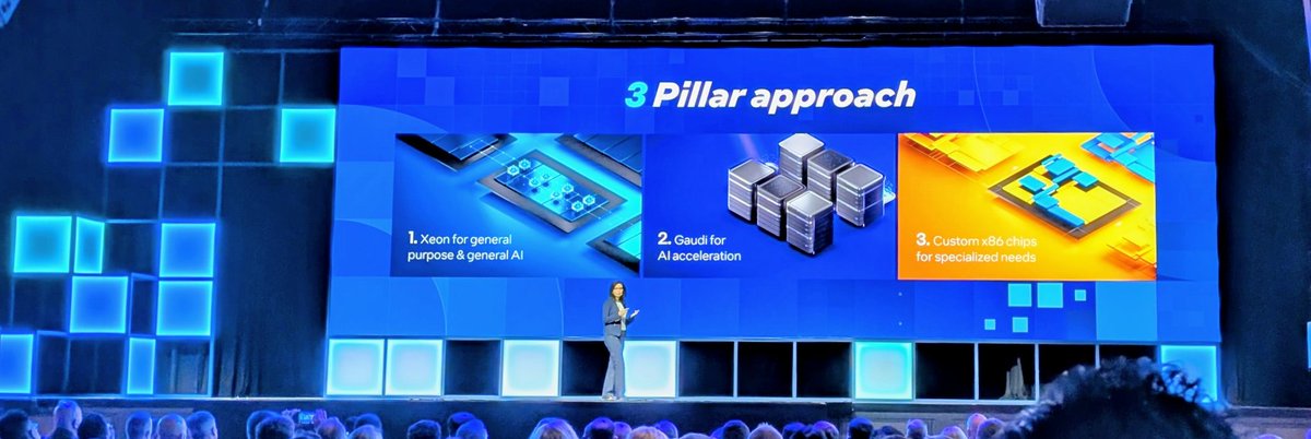 bobodtech's tweet photo. One of the biggest questions around @intel's future is how it can turn its data center business. One of the most intriguing options is the opportunity around creating custom x86 cores--will be very interesting to watch. #intelvision2025 https://t.co/Lv1v7axHoW