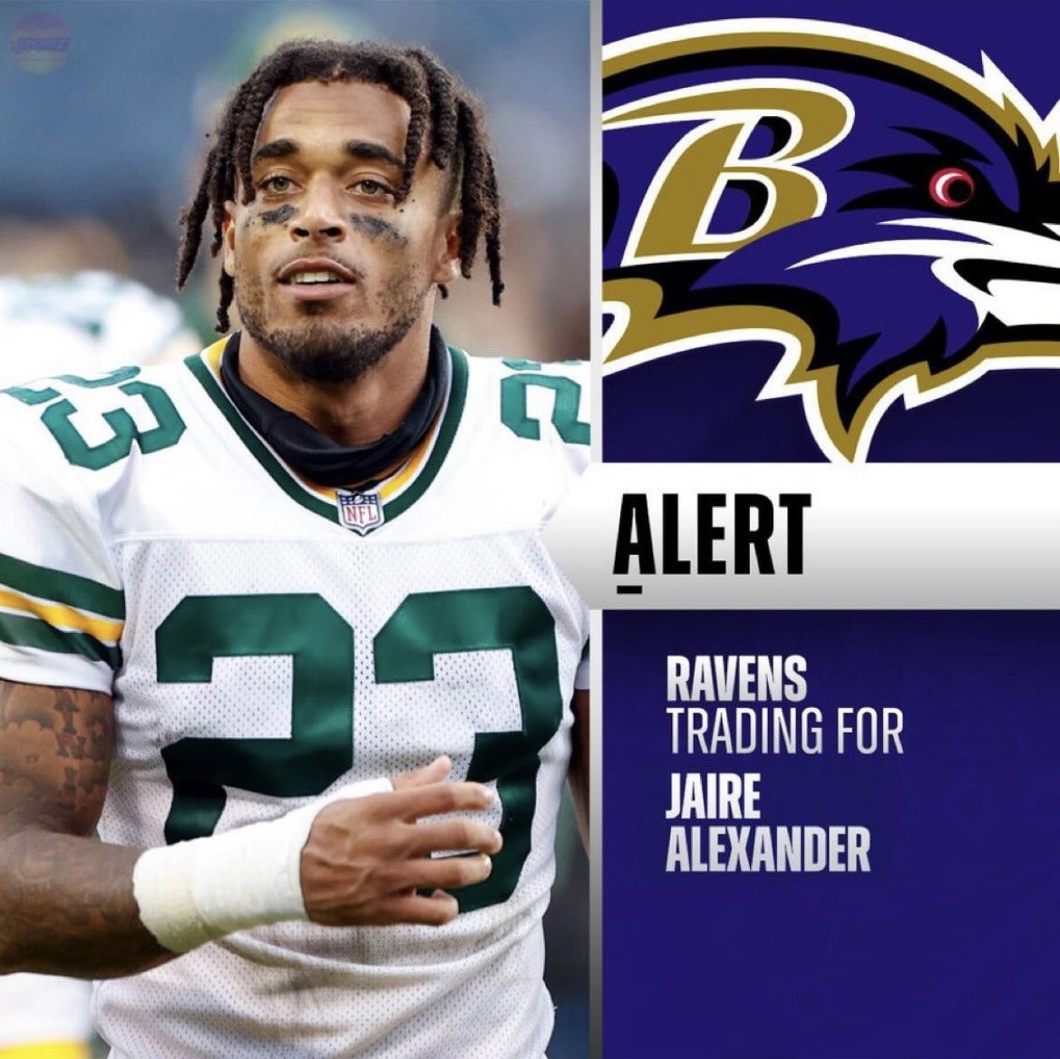 🚨🚨🚨

𝗕𝗥𝗘𝗔𝗞𝗜𝗡𝗚: The #Ravens are trading for #Packers superstar CB Jaire Alexander

Baltimore adds a lockdown cornerback to an already talented secondary.