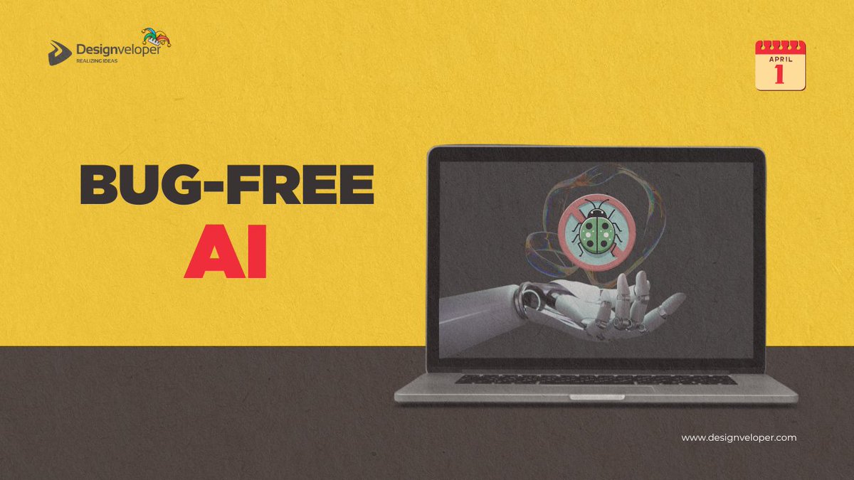 Designveloper's tweet image. 💻 Breaking Boundaries, Breaking Code! 🚨

#Designveloper unveils #BugFree #AI ! 🤖
✅ No bugs—ever!
✅ Self-writing code.
✅ Works before you even ask!
Wait… #AprilFool ! 😆 But hey, dreaming big drives innovation! What’s the best tech prank you’ve seen today? Drop it below! ⬇️