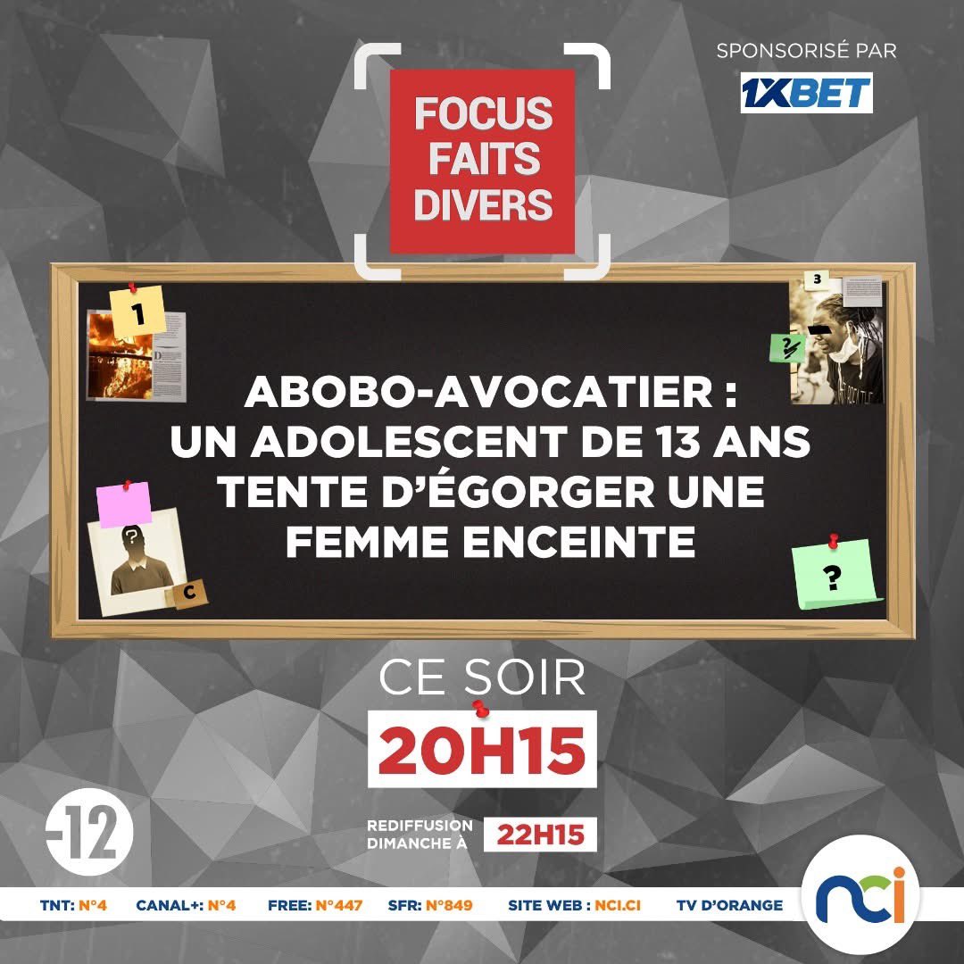 Dans la journée du lundi 17 février 2025, un adolescent de 13 ans s'est introduit chez Amandine, une jeune dame portant une grossesse de 5 mois, domiciliée à Abobo-Avocatier, pour tenter de l'égorger. La victime doit son salut à la prompte intervention de ses voisins. 👇🏿👇🏿