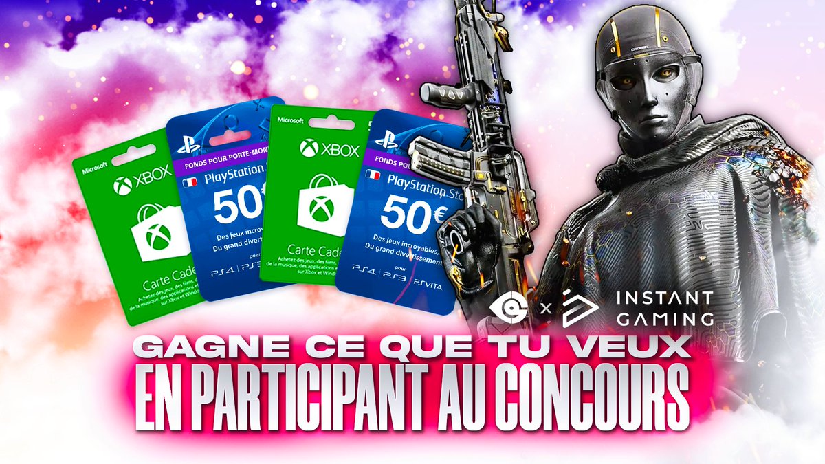 CoDQG_'s tweet image. 🍀 #CONCOURS DU MOIS 🎁
Gagne ce que tu veux (carte PSN, Xbox, PC, le jeu de ton choix, …) en 2 étapes !

🔄 RT ce post
✅ Participe ici: instant-gaming.com/fr/giveaway/CO…

Tirage au sort et gagnant annoncé à la fin du décompte.