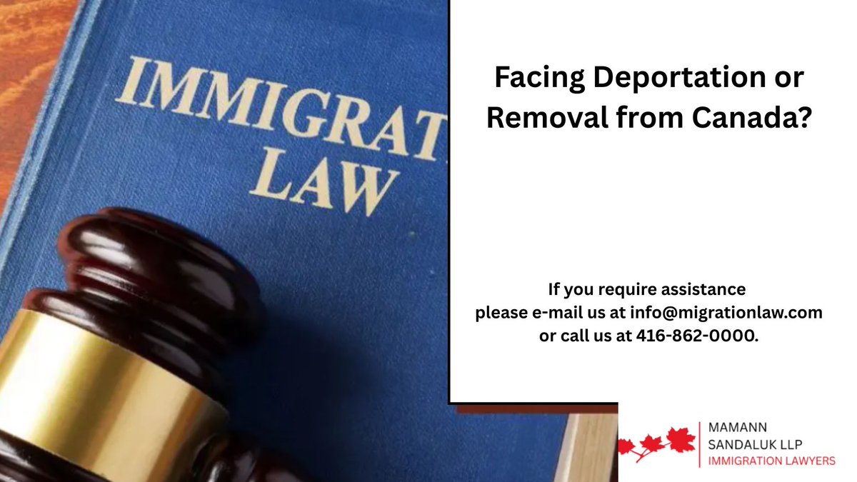 MSKImmigration's tweet image. 🚨 Facing Deportation or Removal from Canada? Know Your Rights! If you’ve received a removal order, you may still have options to appeal or apply for a stay. Acting fast is crucial! Don’t wait until it’s too late! Contact us today for legal advice. #Deportation #cdnimm #removal