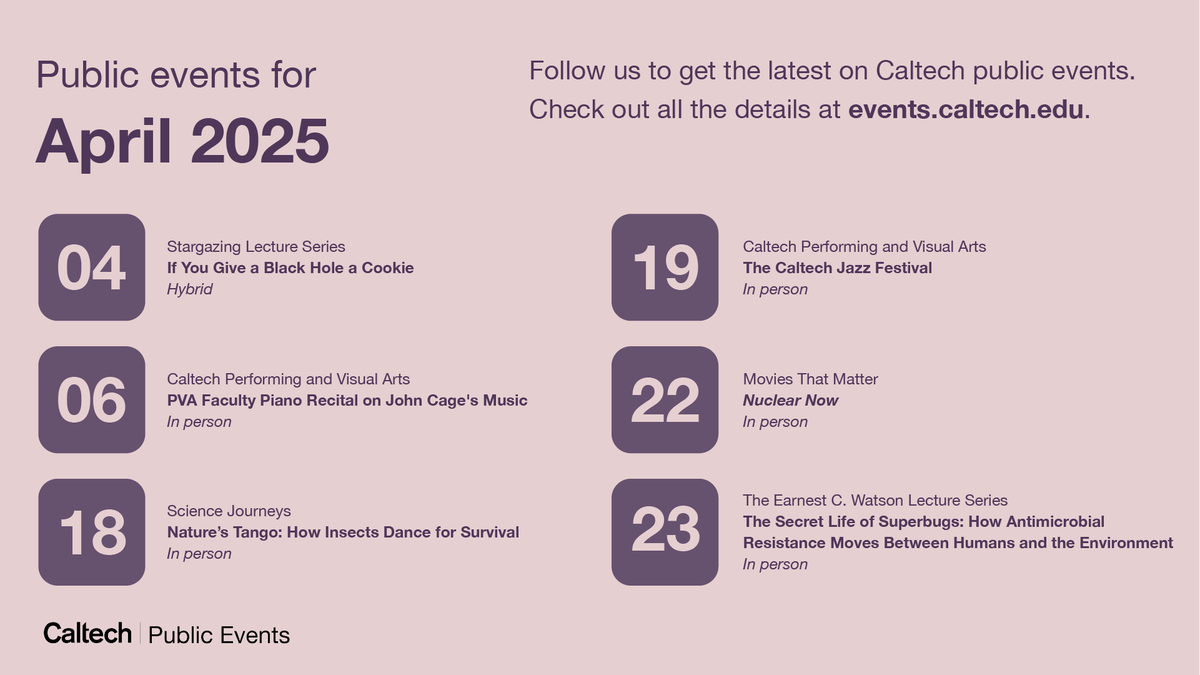 CaltechEvents's tweet image. 🌷 Jump into Earth Month with Caltech Public Events.