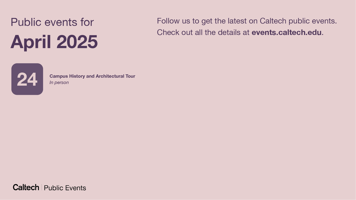 CaltechEvents's tweet image. 🌷 Jump into Earth Month with Caltech Public Events.