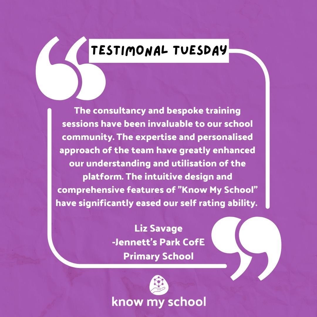 🌟It's Testimonial Tuesday!🌟
Hear what teachers are saying about Know My School! Find out more here:  zurl.co/pqLSS 
#testimonialtuesday #leadership #schoolleaders #schoolimprovement #headteachers