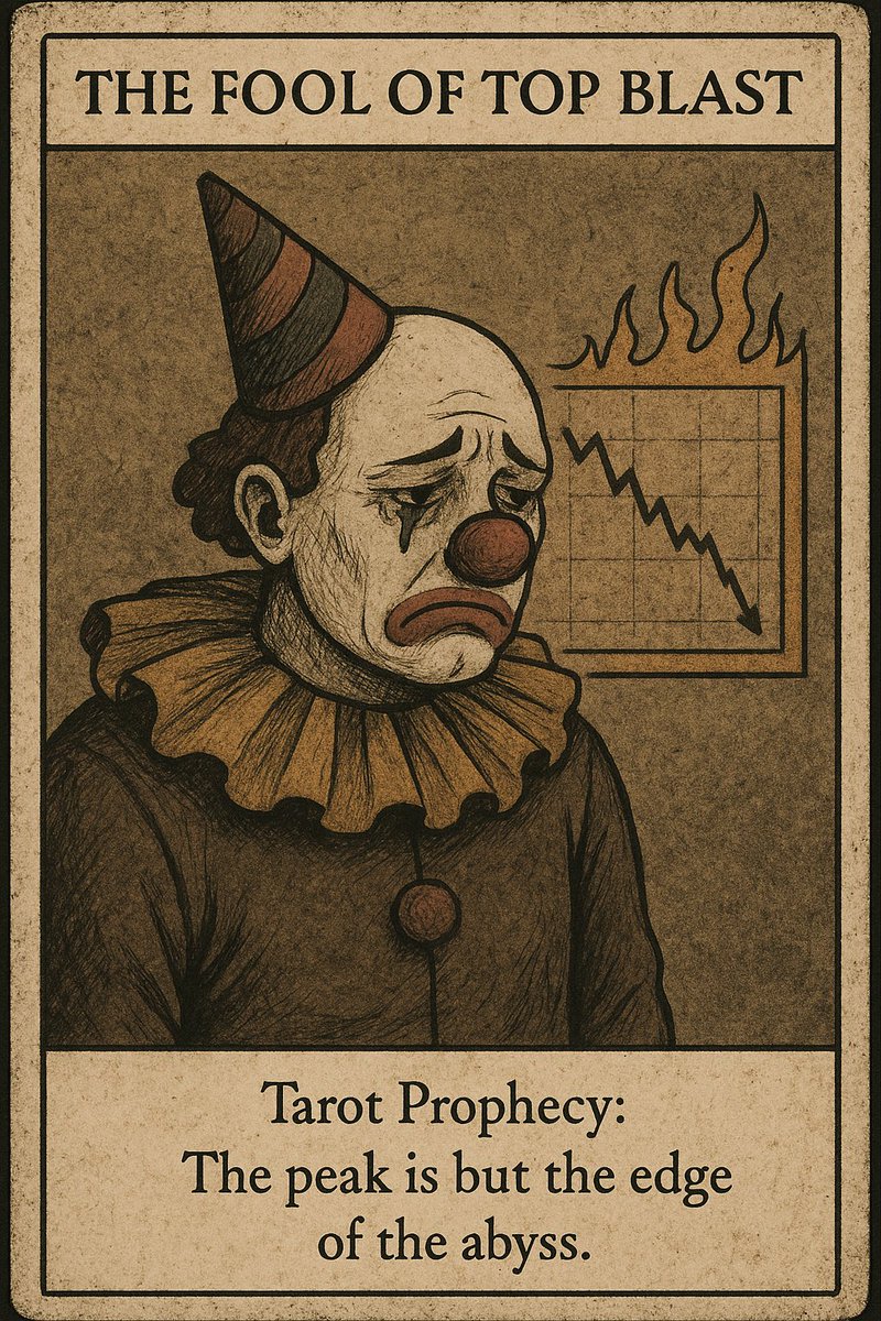 The Fool of Top Blast
"It’s only up from here!" – Famous last words before the chart nosedives.

The peak is but the edge of the abyss.