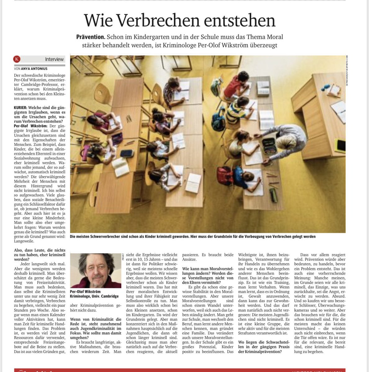Interview I did with Kurir, a leading Austrian newspaper
Enjoyed talking to this excellent journalist on crime and its prevention