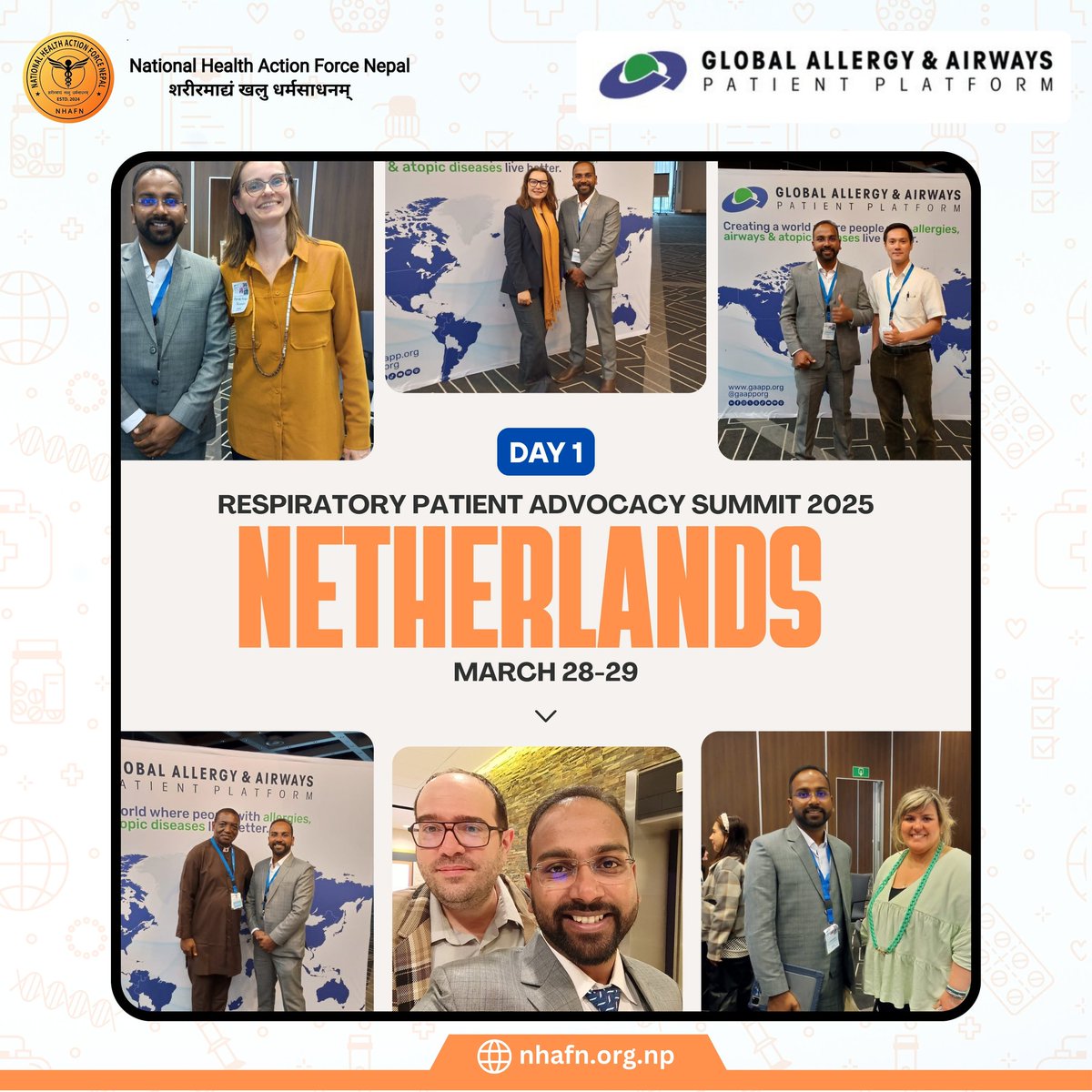 nhafnteam's tweet photo. Representing NHAFN; Valuable insights from the Respiratory Patient Advocacy Summit 2025. Excited to adapt global best practices to improve respiratory healthcare in Nepal. 
@gaapporg
#RespiratoryHealth #PatientAdvocacy #GlobalToLocal #Summit2025 #NetherlandsToNepal https://t.co/5PsJdWbDLq