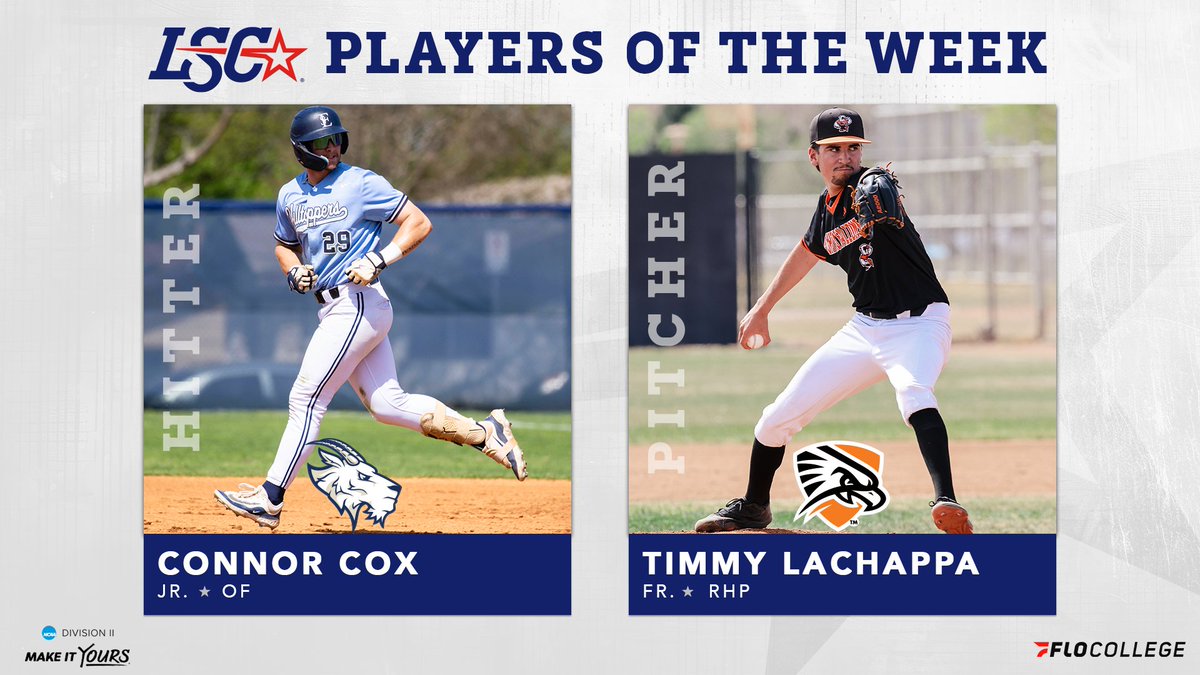 Lone Star Conference (@lonestarconf) on Twitter photo #LSCbase Players of the Week ⚾️
Hitter: Connor Cox, <a href="/SEUAthletics/">St. Edward's Hilltoppers</a> 
Pitcher: Timmy LaChappa, <a href="/utpbfalcons/">UTPB Athletics</a> 
🔗 bit.ly/3QYB4Je
#D2bsb <a href="/FloCollegeBSB/">FloCollege | Baseball</a> #LSCbase Players of the Week ⚾️
Hitter: Connor Cox, <a href="/SEUAthletics/">St. Edward's Hilltoppers</a> 
Pitcher: Timmy LaChappa, <a href="/utpbfalcons/">UTPB Athletics</a> 
🔗 bit.ly/3QYB4Je
#D2bsb <a href="/FloCollegeBSB/">FloCollege | Baseball</a>